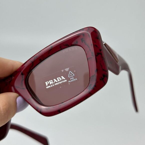 PRADA Sunglasses PR13ZS 15D08S Etruscan Marble Dark Violet NEW - Picture 3 of 13